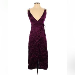 Topshop midi cocktail, plunge, plum/wine color